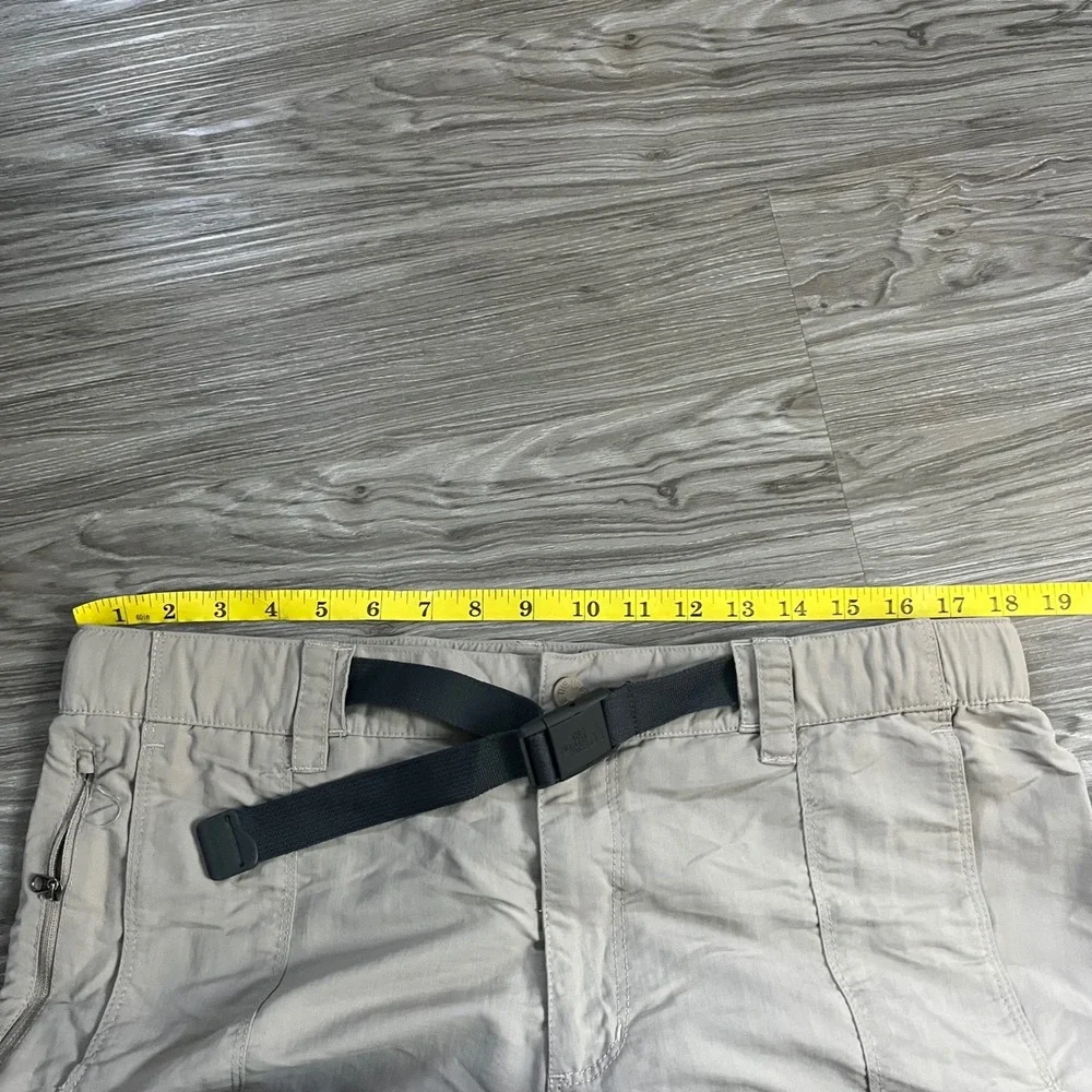 The North Face Mens Convertible Hiking Cargo Pants Tan Khaki Zip Off Large L